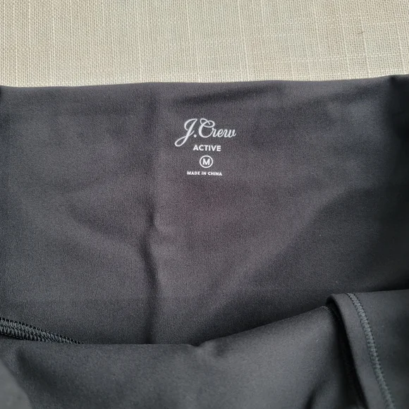 New! J.Crew Sz M Medium CloudStretch High-rise Bike Black Shorts Pocket NWT - Picture 3 of 11